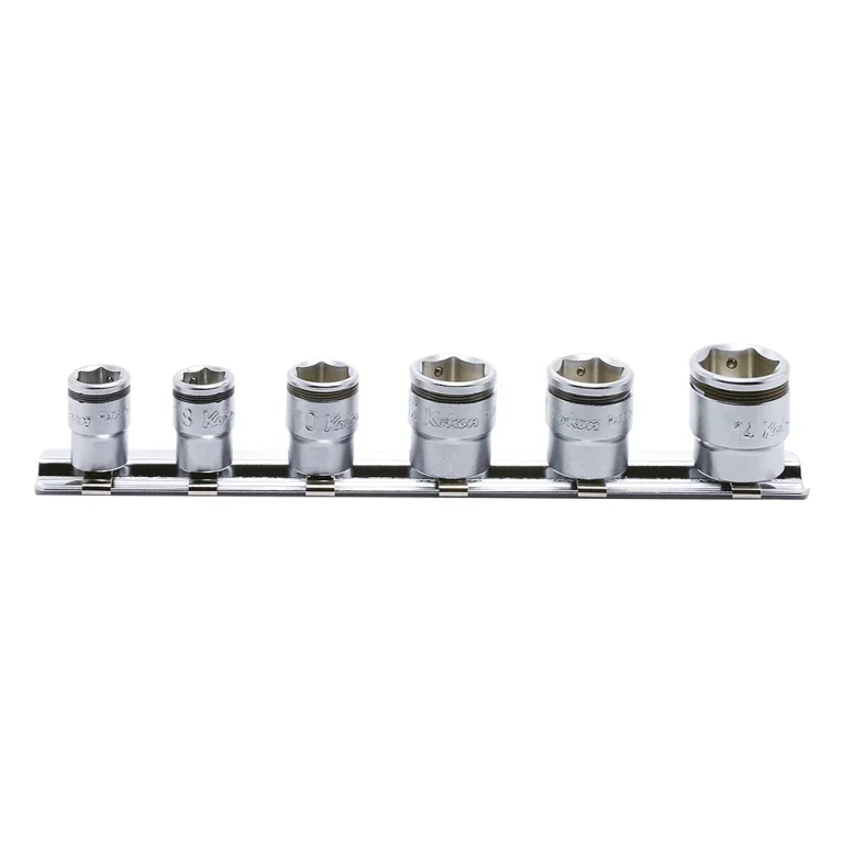 1/4" steckschlüssel (nut grip), 6teiliger satz auf halteschiene