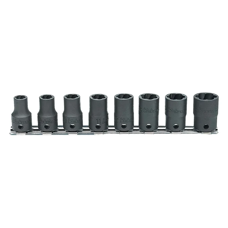 3/8" nut twister, 8teiliger satz auf halteschiene