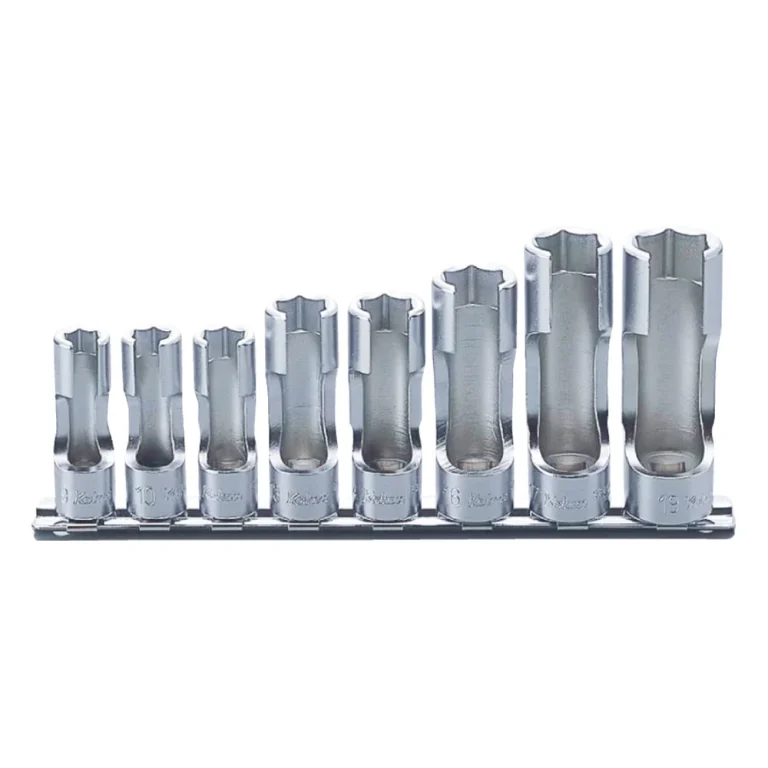 3/8" steckschlüssel f. Überwurfmuttern, 8teiliger satz auf halteschiene