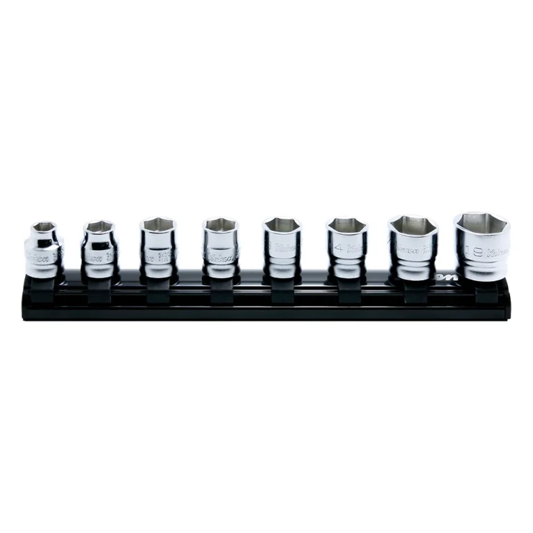 3/8" 6 kant steckschlüssel (mm), z serie, 12teiliger satz auf magnetschiene