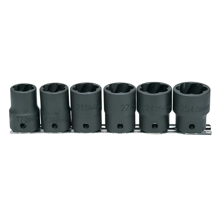 1/2" impact nut twister, 6teiliger satz auf halteschiene