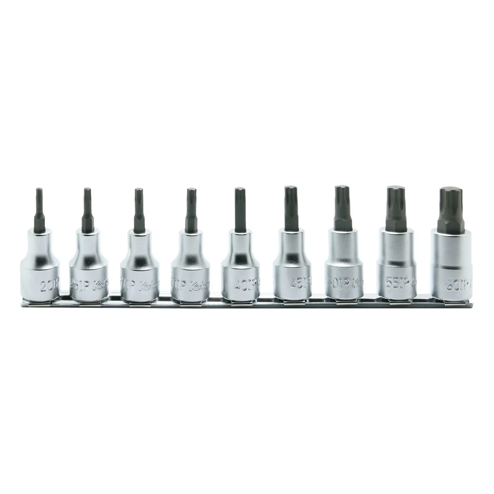 1/2'' torxplus® bitsatz, 9 teiliger satz auf halteschiene