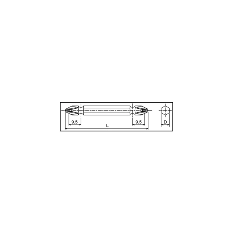 doppelseitiger phillips bit mit magnet (ph), 100 mm