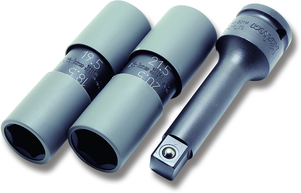 1/2" lösewerkzeug für spezial radmuttern mit verlängerung, 3 teiliger satz