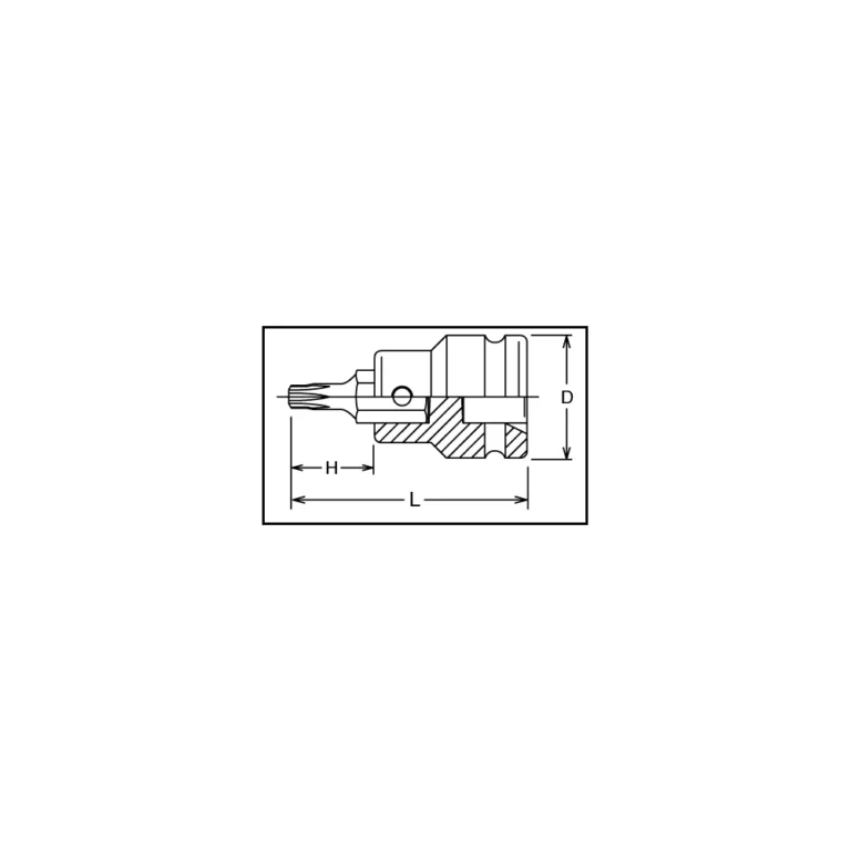 1'' Schlagschrauber Klingenhalter mit TORX®-Bit, 102 mm - Skizze