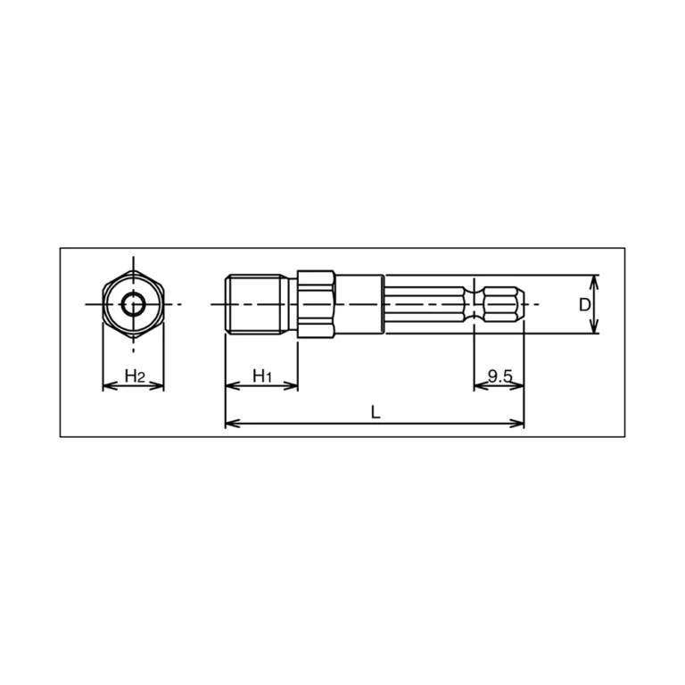 Bohrfutteradapter - Skizze