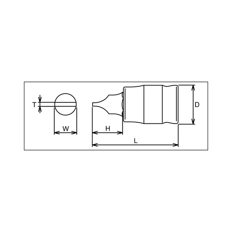 1/4'' Schlitz-Bitstecknuss, Z-SERIE - Skizze