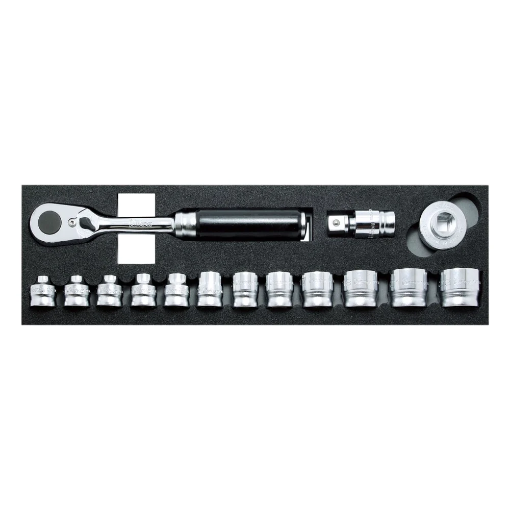 3/8” Ratschensatz in Weichschaumeinlage (Zoll), Z-SERIE