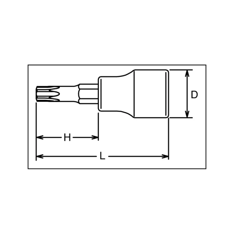 1/2'' TORXPLUS®-Bitstecknuss, 60 mm - Skizze