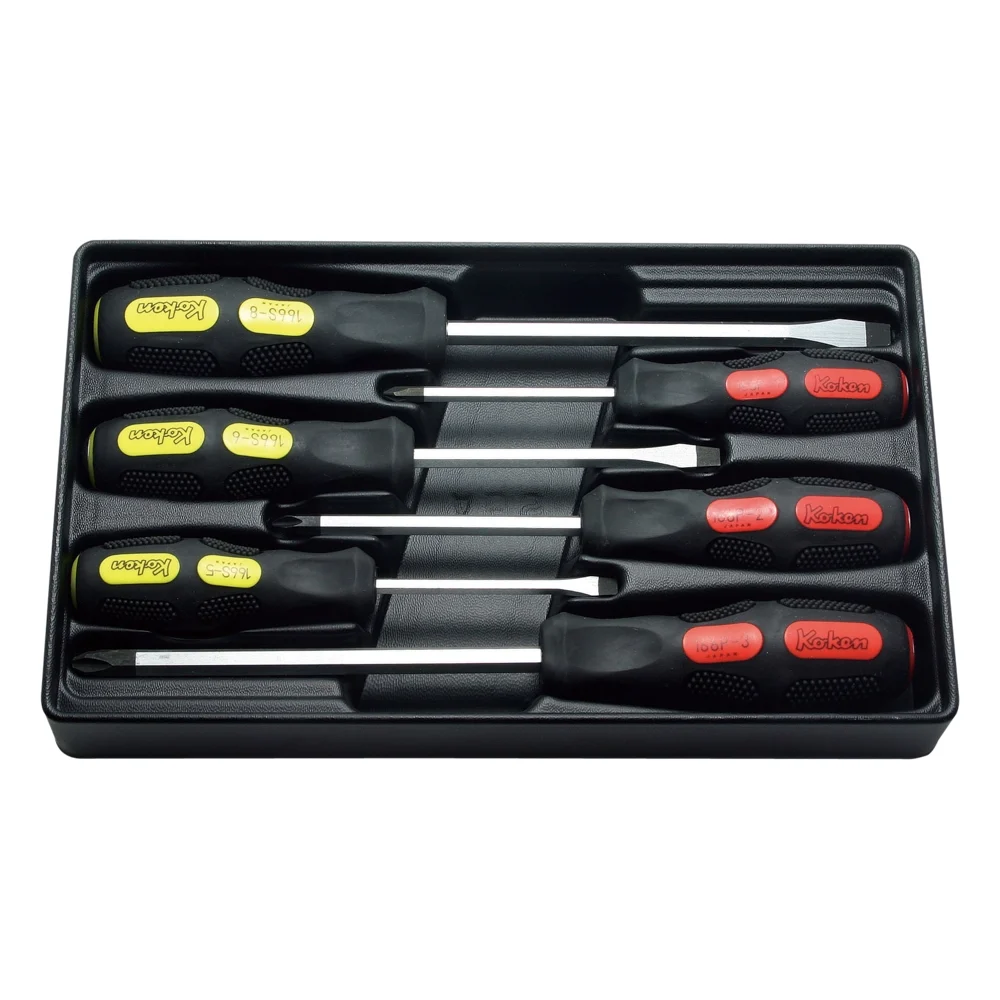 Schraubenziehersatz, 6-teilig in Kunststoffkasette