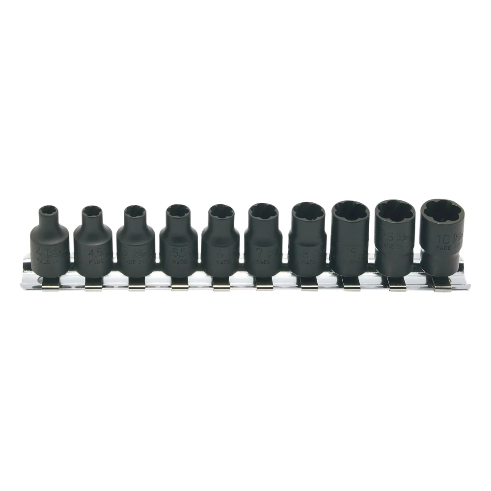 1/4″ Nuttwister, 10-teiliger Satz auf Halteschiene