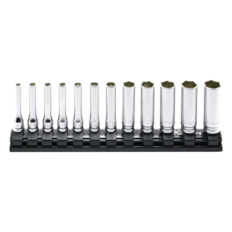 3/8" 6-kant Nusssatz (lang), 12-teiliger Satz auf Magnetschiene, Z-SERIE