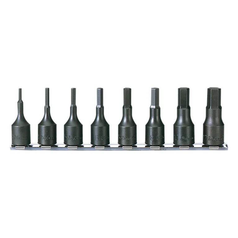 3/8” Bitsatz Aussensechskant, 8-teiliger Satz auf Halteschiene