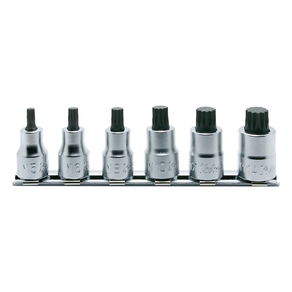 3/8″ XZN-Bitsatz, 6-teiliger Satz auf Halteschiene