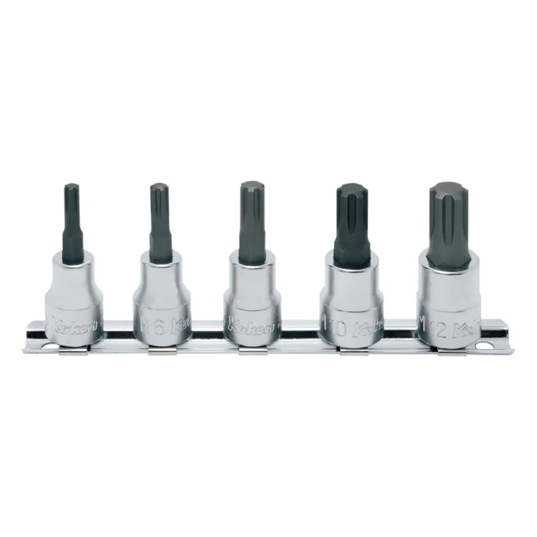3/8″ Ribe-Bitsatz, 5-teiliger Satz auf Halteschiene