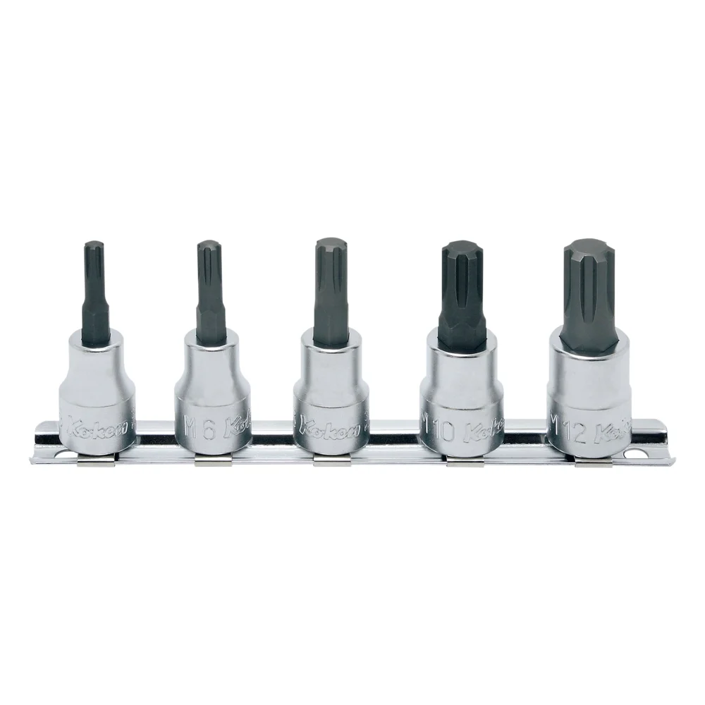 3/8″ Ribe-Bitsatz, 5-teiliger Satz auf Halteschiene
