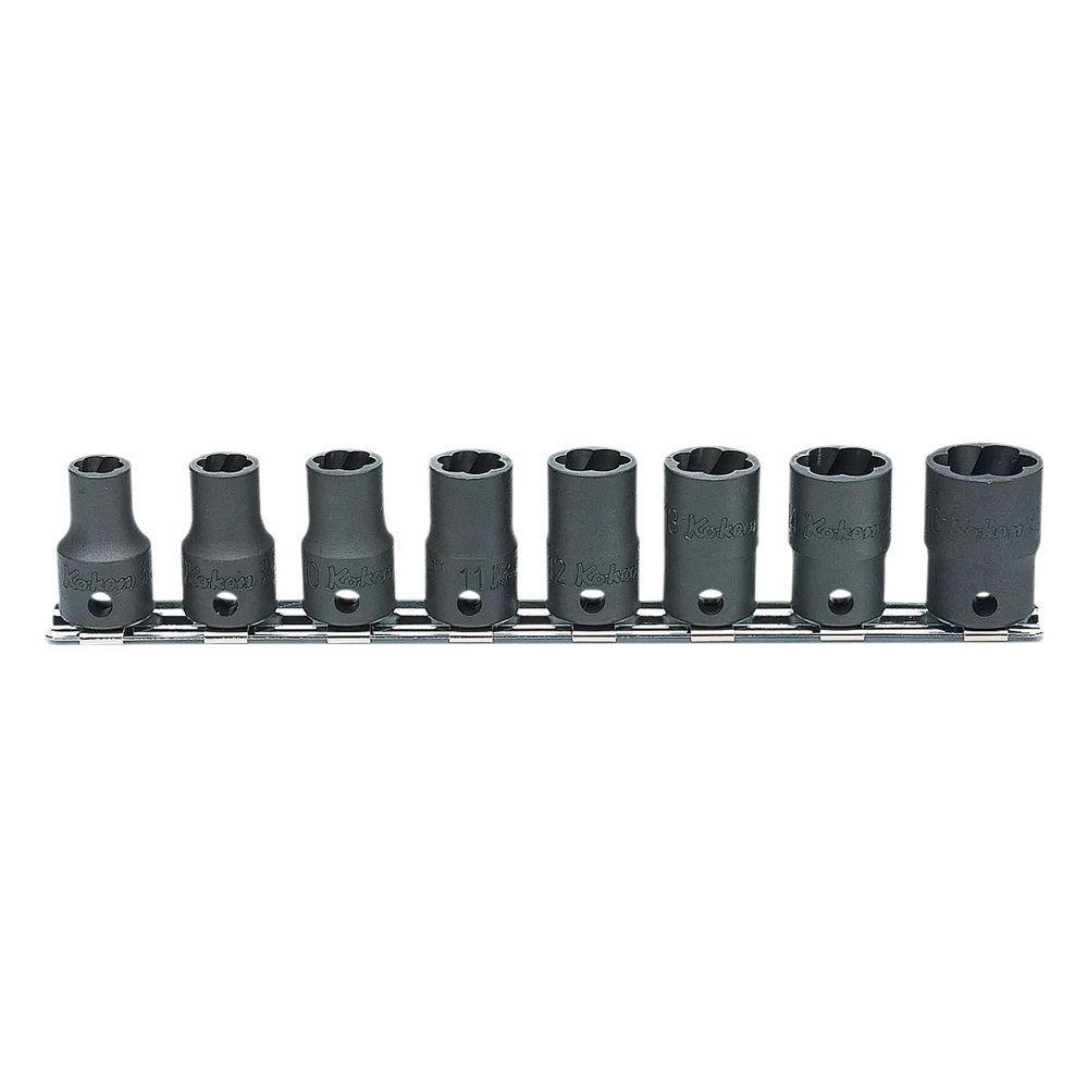 3/8″ Nuttwister, 8-teiliger Satz auf Halteschiene