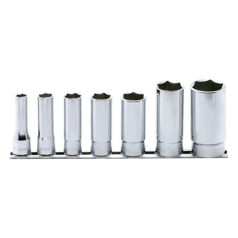 3/8'' 6-kant Nusssatz (Zoll), 7-teiliger Satz auf Halteschiene, WHITWORTH