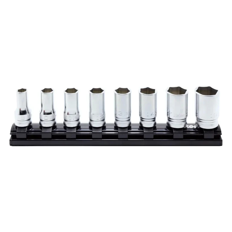 3/8'' 6-kant Nuss (mittel-lang), 8-teiliger Satz auf Magnetschiene, Z-SERIE
