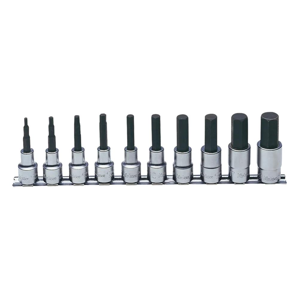 1/2″ Bitsatz Aussensechskant, 10-teiliger Satz auf Halteschiene