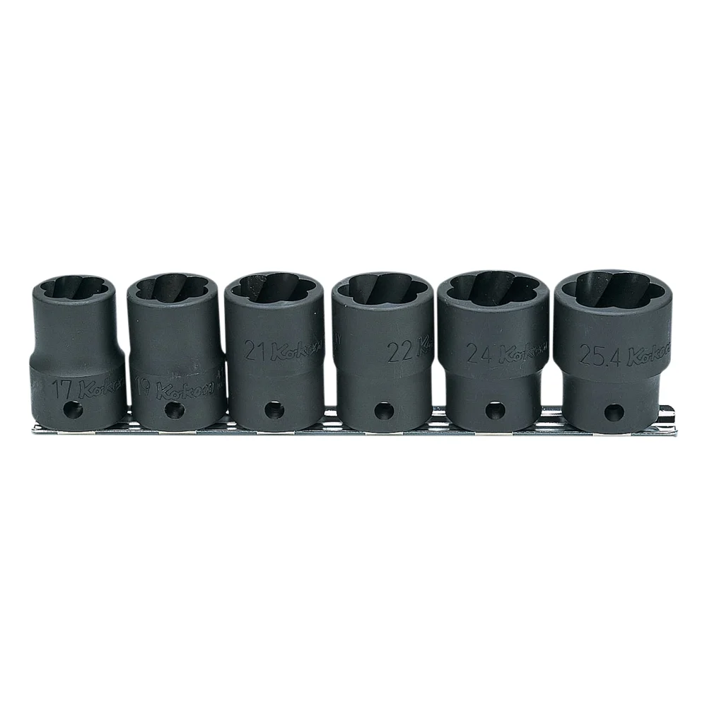1/2″ Nuttwister, 6-teiliger Satz auf Halteschiene