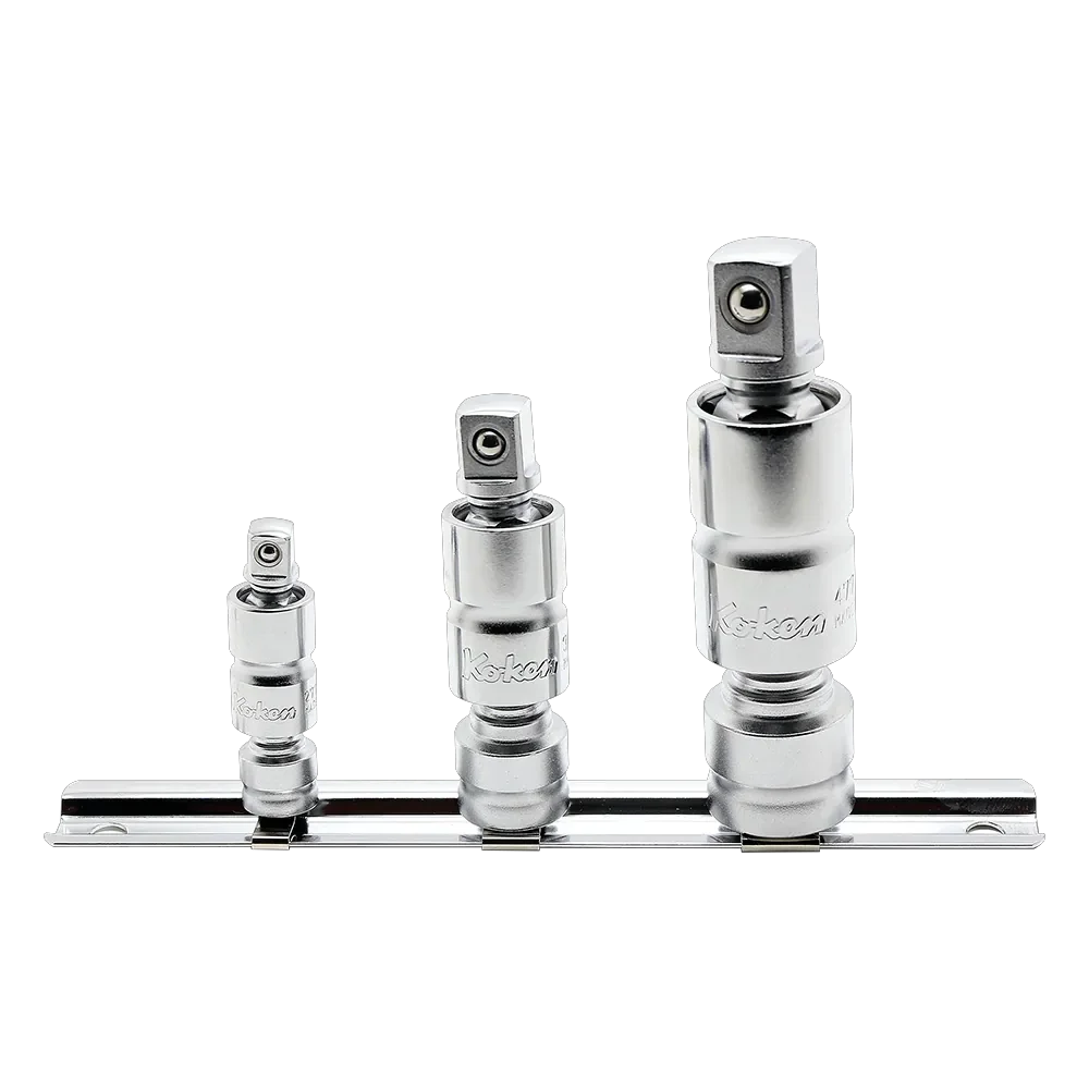 3 teiliger satz doppelgelenke 1/4″, 3/8″ und 1/2″ mit halterschiene, z serie